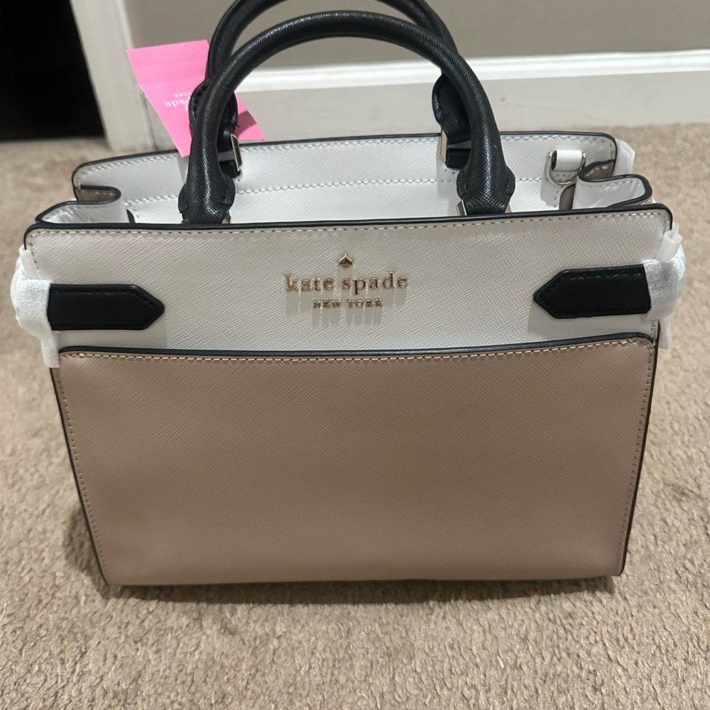 Kate Spade Tan and Black Satchel Bag